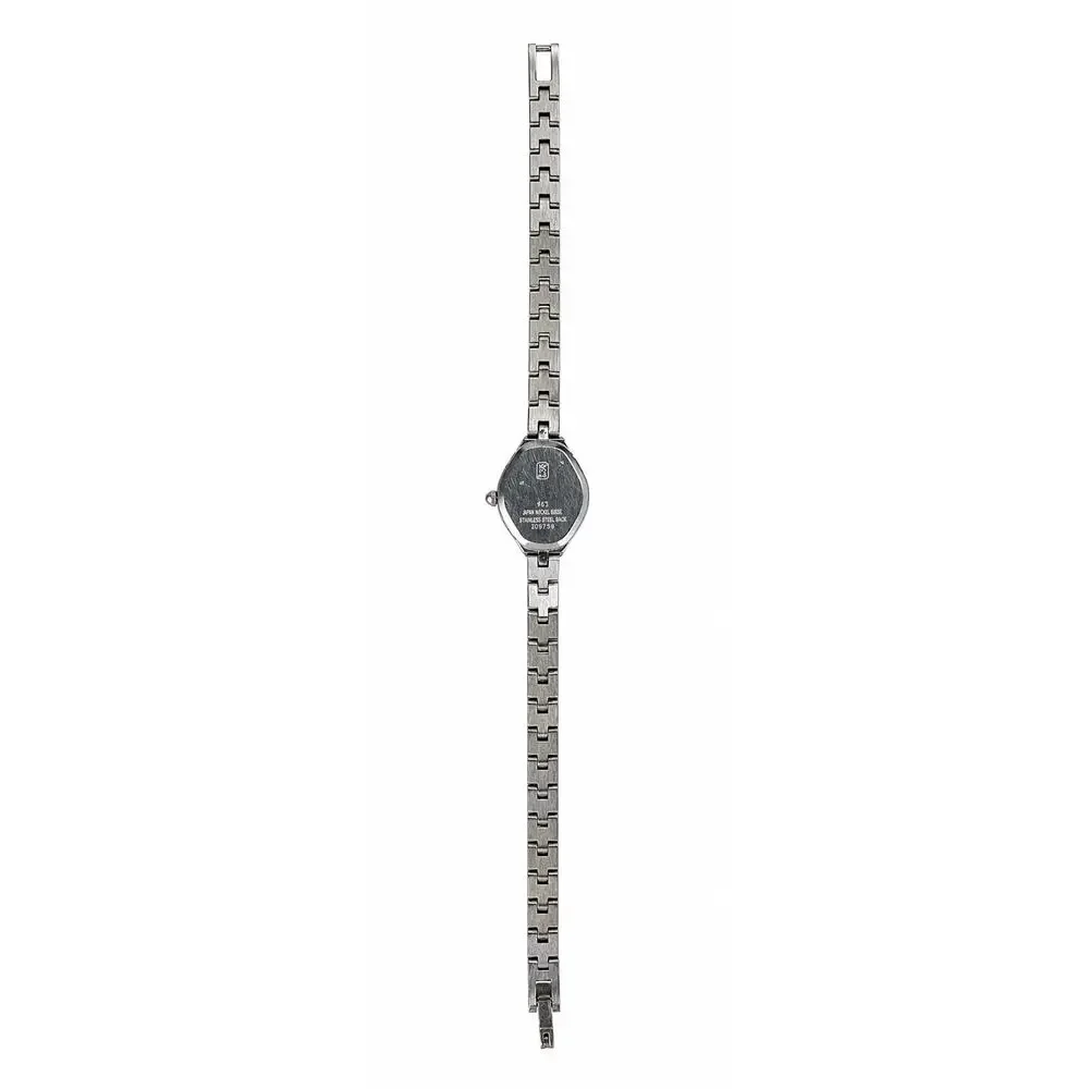 Vintage Jules Jurgensen Silver Tone Quartz Watch Diamond Bezel Women's Bracelet